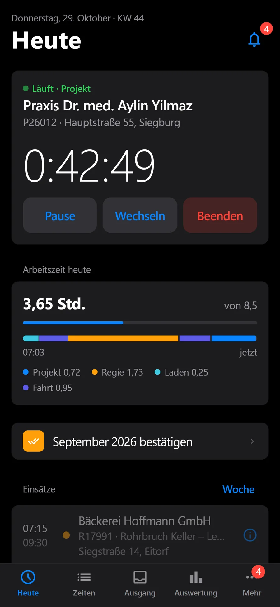 BladeTime: laufende Zeiterfassung am Smartphone
