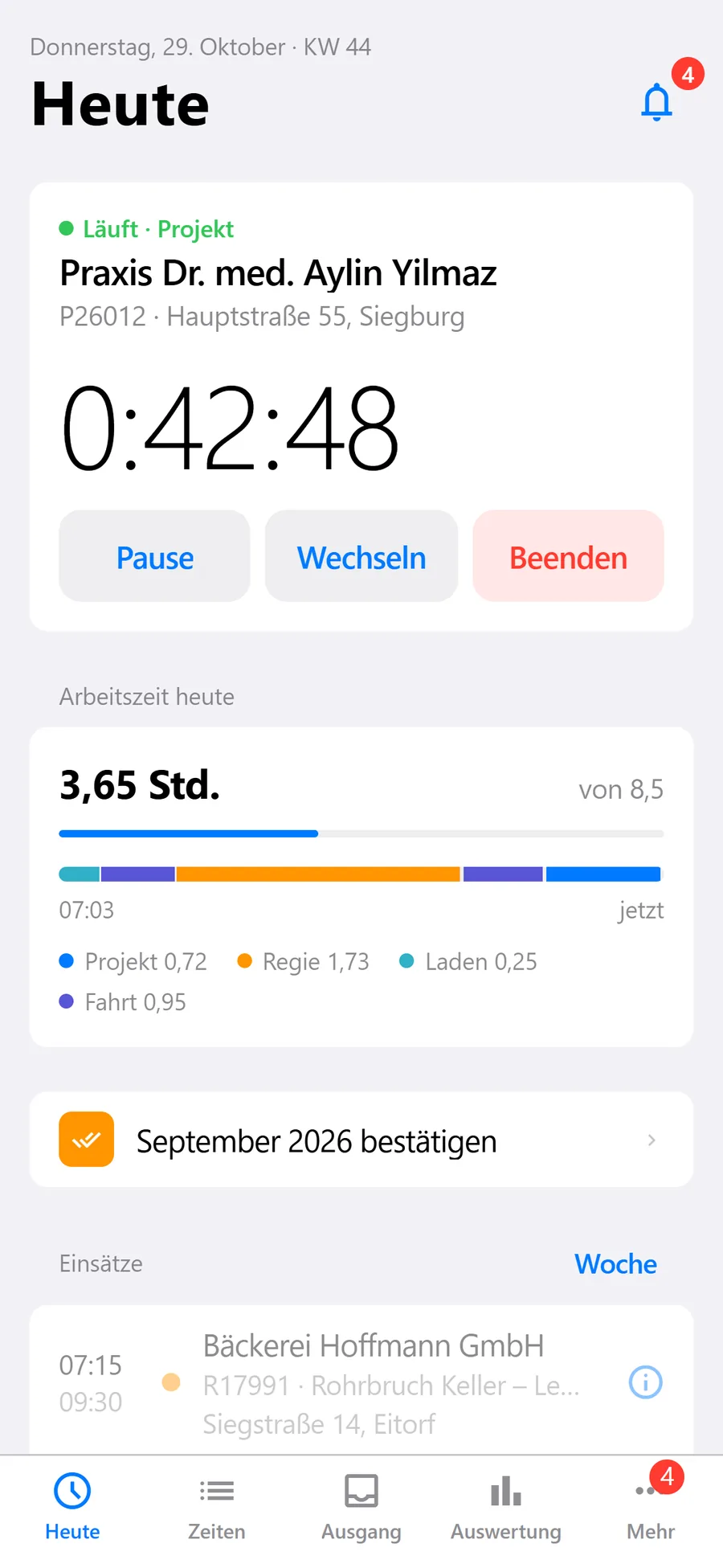BladeTime: laufende Zeiterfassung am Smartphone